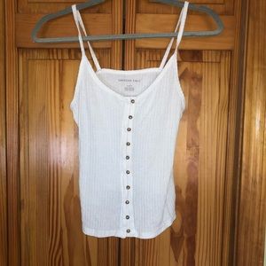 White button up tank top